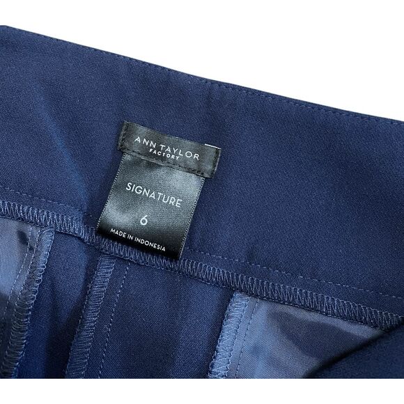 Ann Taylor Solid Navy Signature Trouser Office Career Pants 6 - Picture 6 of 6